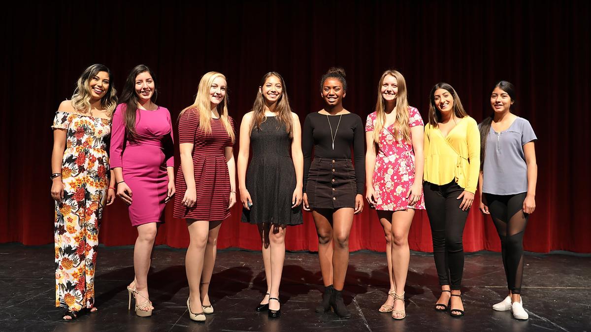 Miss Merced County and Miss Merced County’s Outstanding Teen competitors from left to right, Chelsie Muro, Gabriela Muro, Abigail Wilson, Virginia Ixta, Olivia Ledesma, Jillian Stewart, Miriam Egan and Sarah Mora. Photo by Nathan Quevedo courtesy of Wendy Ekizian.
