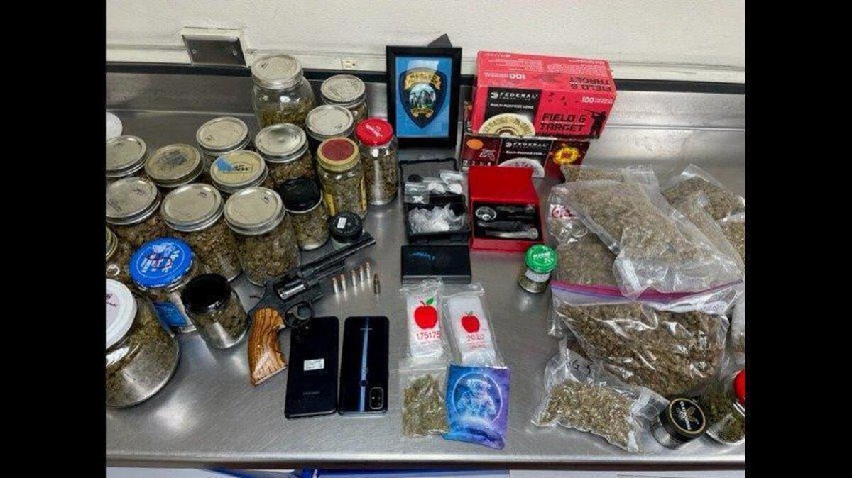 A Merced man was arrested on suspicion of multiple drug-related charges Wednesday, after Gang Violence Suppression Unit officers found drugs and a loaded gun during a search of a Merced residence, according to the Merced Police Department. Image courtesy of Merced Police Department.