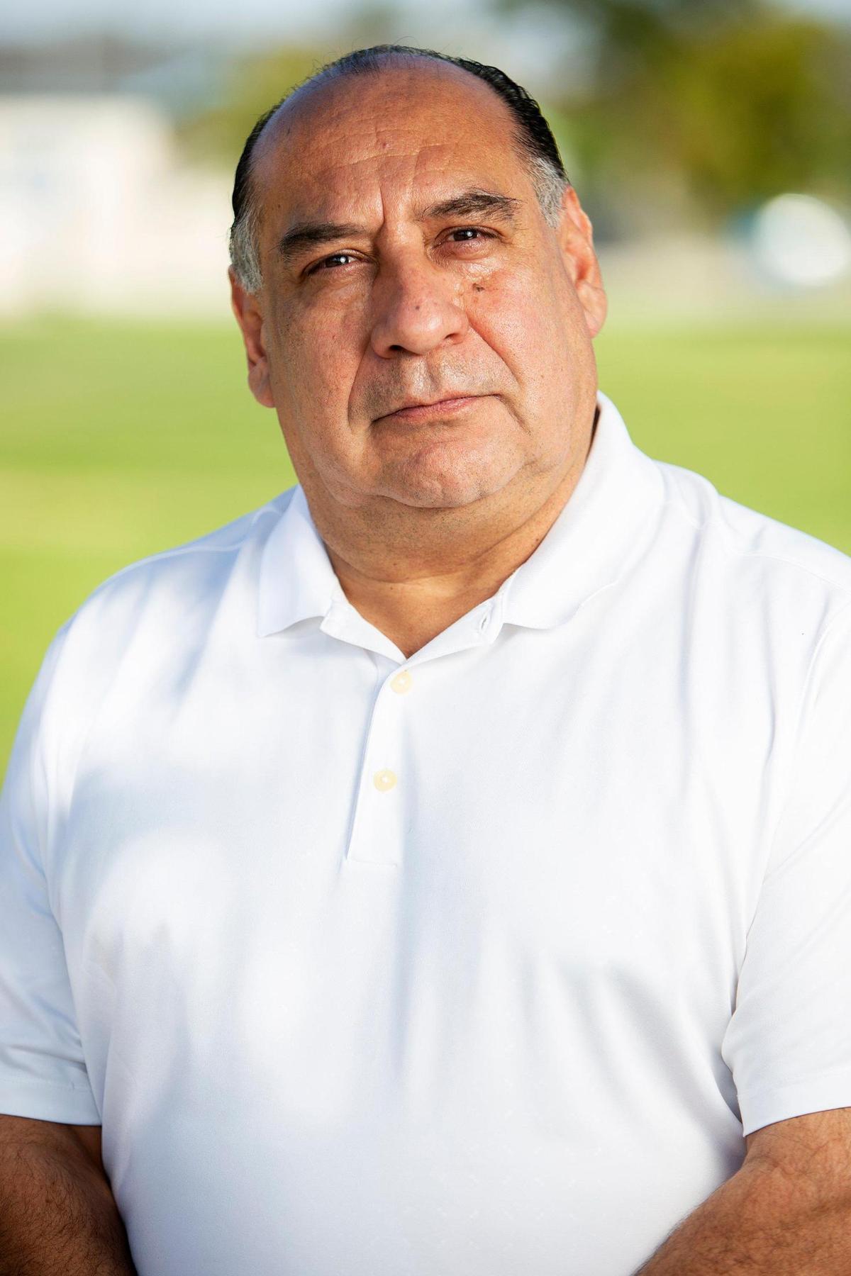 Fernando Echevarria, 60, poses for a portrait in Merced, Calif., on Tuesday, Sept. 27, 2022. The Merced City Council member has filed a legal claim with the Merced County Superior Court and is seeking justice for sexual abuse he says he suffered by a Hoover Middle School teacher in the 1970s.