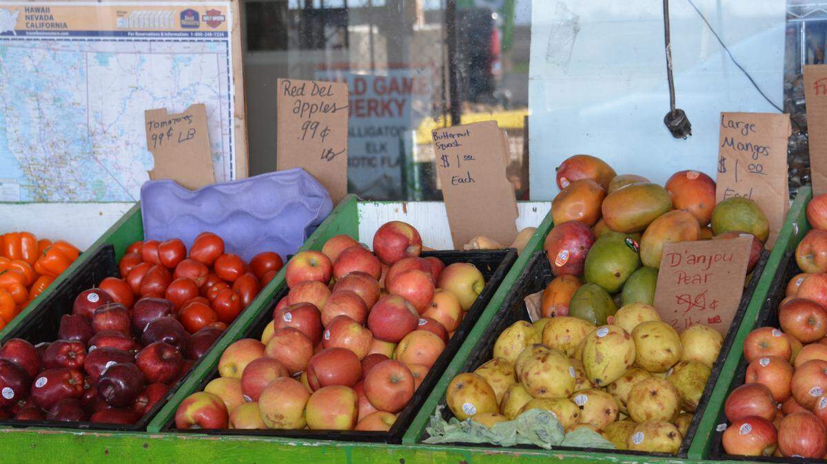Fruits and vegetables for sale Mercey Springs Produce on Highway 152 in Dos Palos on Thursday Feb. 15, 2017.