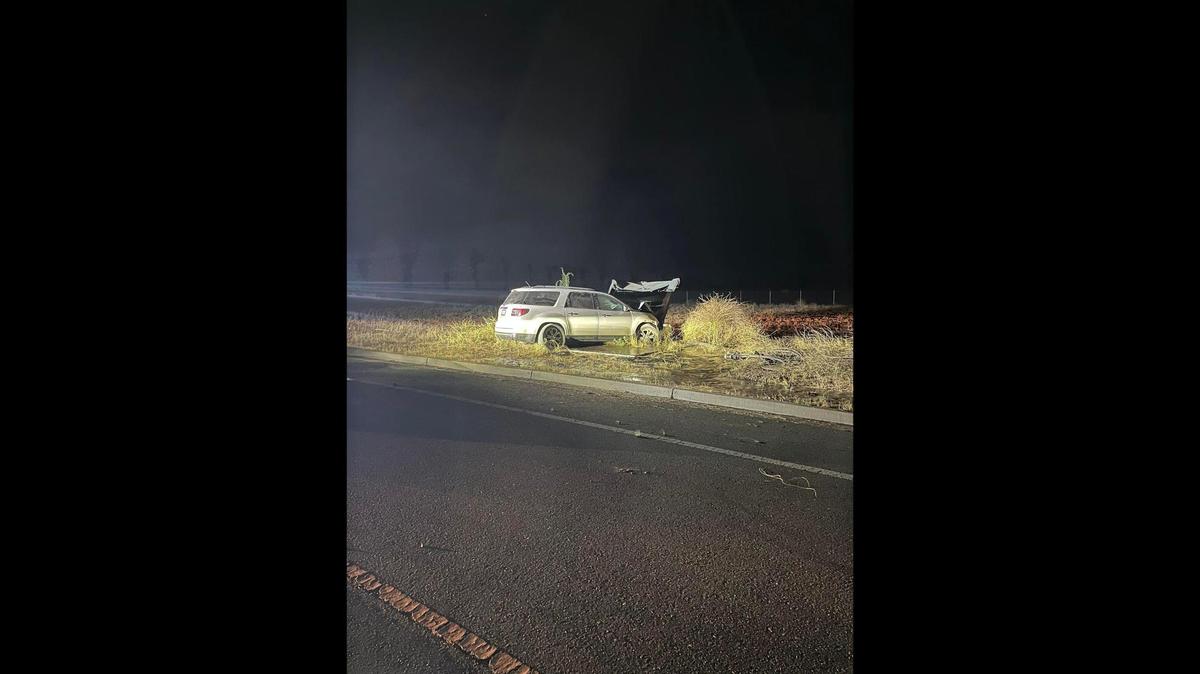 A Tracy man was arrested on suspicion of DUI Thursday, after an SUV crashed into a PG&E power box causing loss of power to parts of Chowchilla, according to the Chowchilla Police Department. Image courtesy of Chowchilla Police Department.