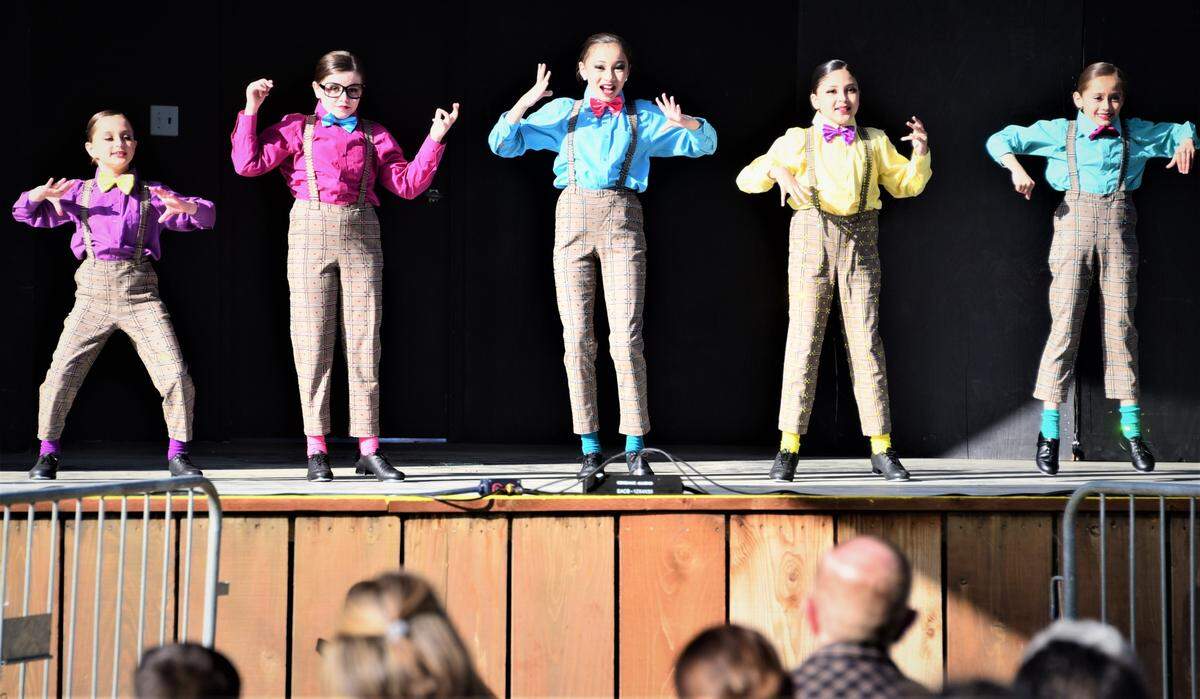 Dancers from Dance Explosion studio in Los Banos perform on the opening day of the Merced County Spring Fair in Los Banos on Wednesday, April 27, 2022 in Los Banos, Calif.
