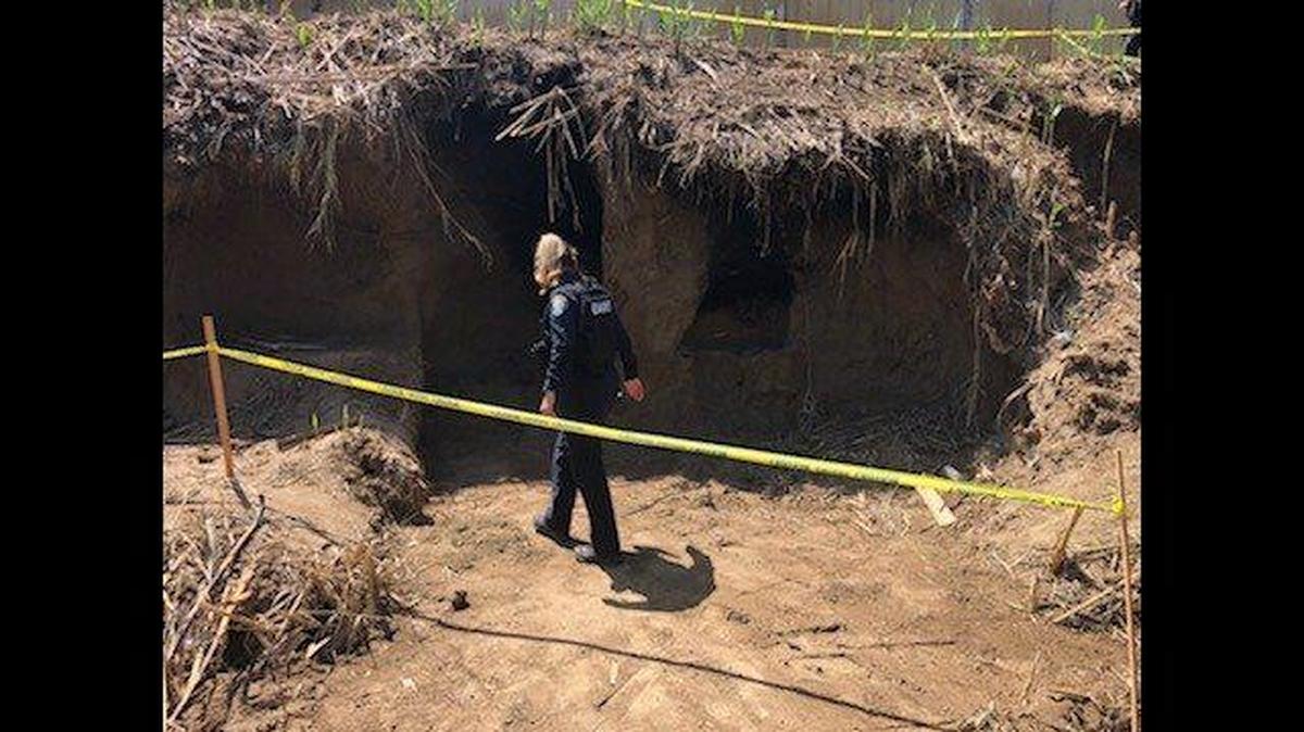 Authorities have arrested a man accused of causing thousands of dollars in damage to the embankment along Bear Creek in Merced, according to The Merced Police Department. Image courtesy of Merced Police Department.