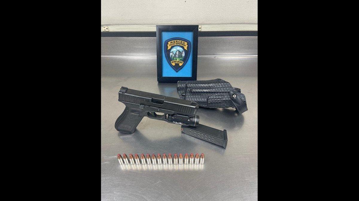 A 45-year-old man accused of carrying a firearm in his waistband and stealing articles of clothing from a private event at a Merced lodge, was arrested by officers on Saturday, Nov. 5, 2022, according to the Merced Police Department. Authorities said they located the man about a block away and found a stolen firearm in the area. Image courtesy of Merced Police Department.
