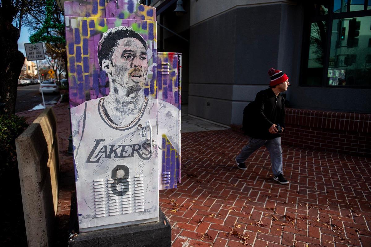 A painted electrical box near the intersection of M Street and West Main Street in Merced, Calif, on Thursday, Dec. 12, 2024.