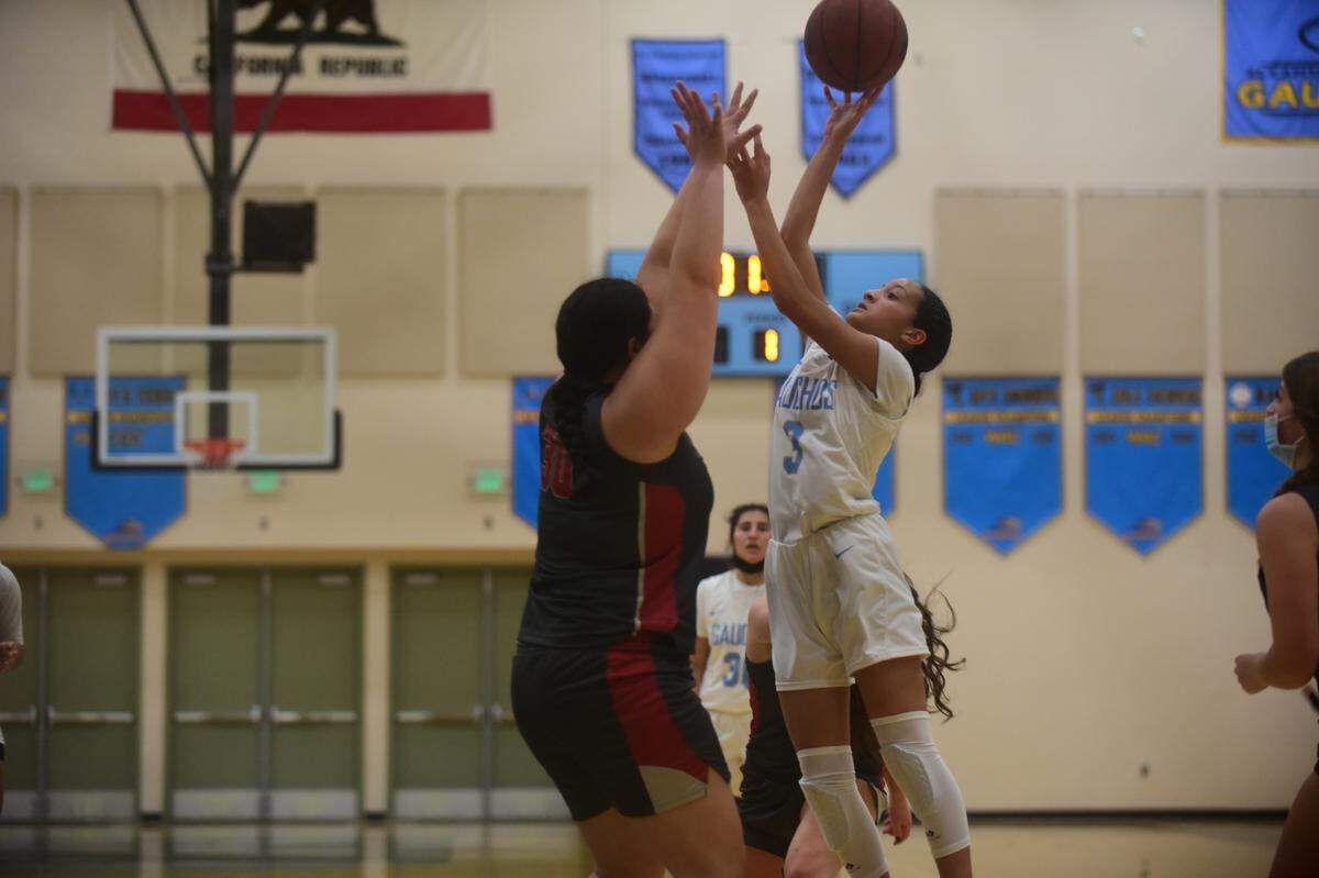 El Capitan High junior Mya Farr goes up for a shot in a game against Patterson on Tuesday, Jan. 11, 2022 at El Capitan High School in Merced, Calif.