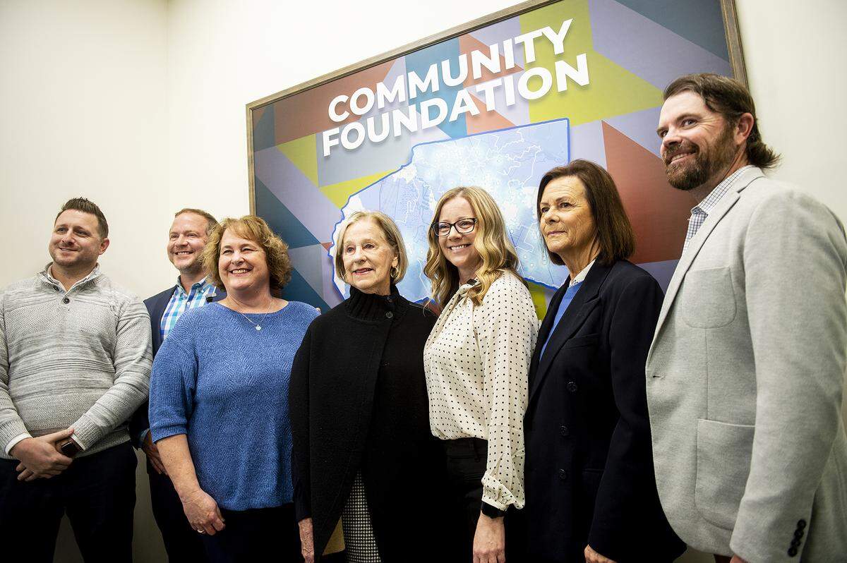 Former Merced city manager Stephanie Dietz and fellow Community Foundation of Merced County board members during a ceremony announcing Dietz as the foundation’s new Executive Director, in Merced, Calif., on Wednesday, Jan. 3, 2024.