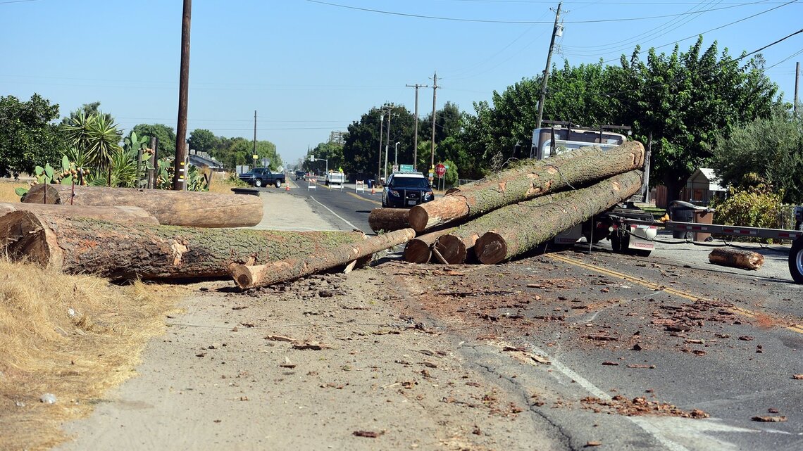 Big rig carrying logs in Merced County overturns, CHP says | Merced Sun ...