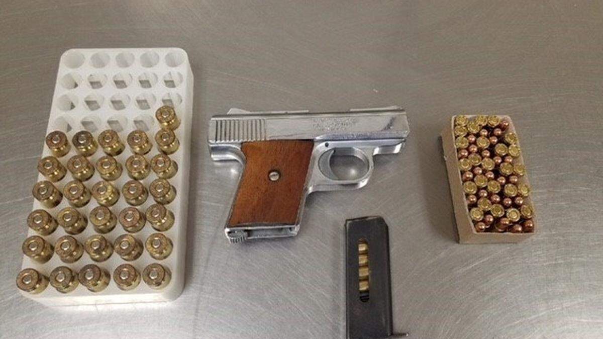 Merced Police Department’s Gang Violence Suppression Unit found a handgun and ammunition in the residence of Gustavo Betancourt on Friday afternoon. Photo By Merced Police Department