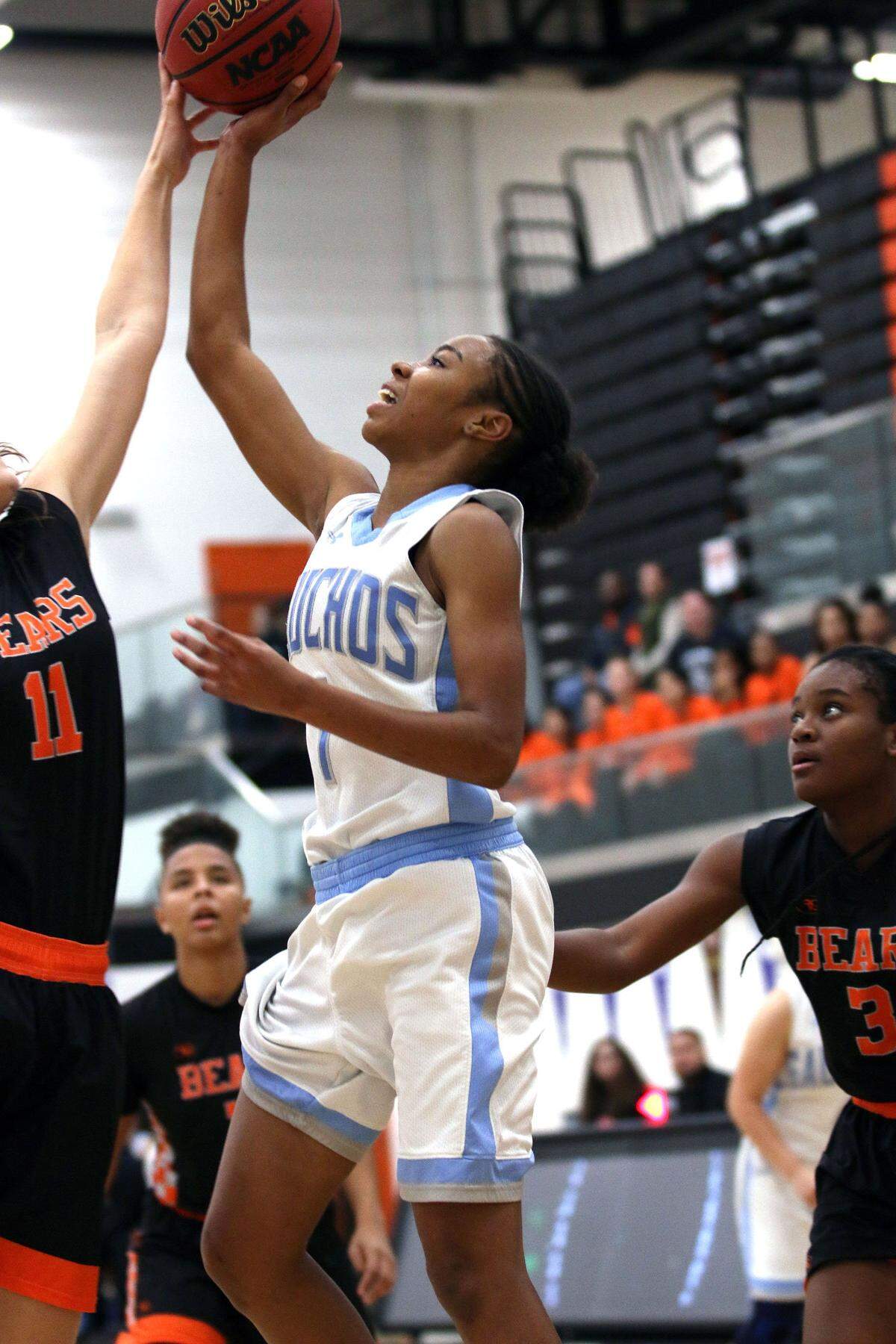 El Capitan’s Amaya Ervin goes up for a shot against Merced during a game this season. Ervin signed her national letter of intent with Holy Names University in Oakland on Thursday morning during a ceremony at El Capitan High.