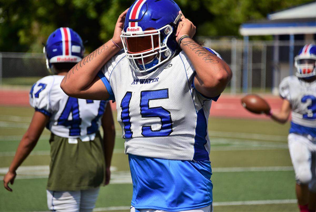 Senior Xavier Williams (15) is expected to be play a big role on offense and defense for Atwater High this season.