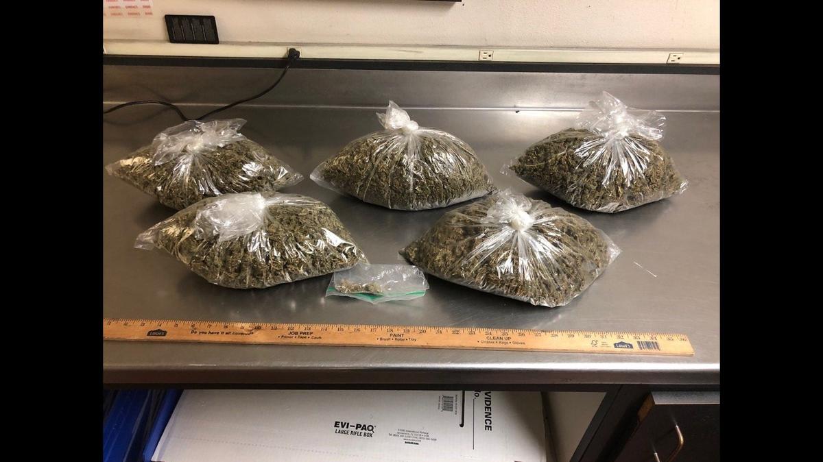 Officers located marijuana inside a vehicle following a pursuit in Merced on Wednesday, according to the Merced Police Department. Both the 15-year-old driver of the vehicle and their 20-year-old passenger were arrested, according to police. Image courtesy of Merced Police Department.