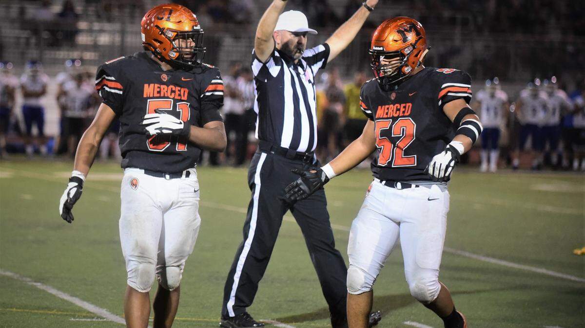 Jaylen Thao-Booth and younger brother Jalonn Booth have both been a force on the offensive and defensive lines for Merced and are a big reason the Bears are the favorite to repeat as Central California Conference champions this fall.