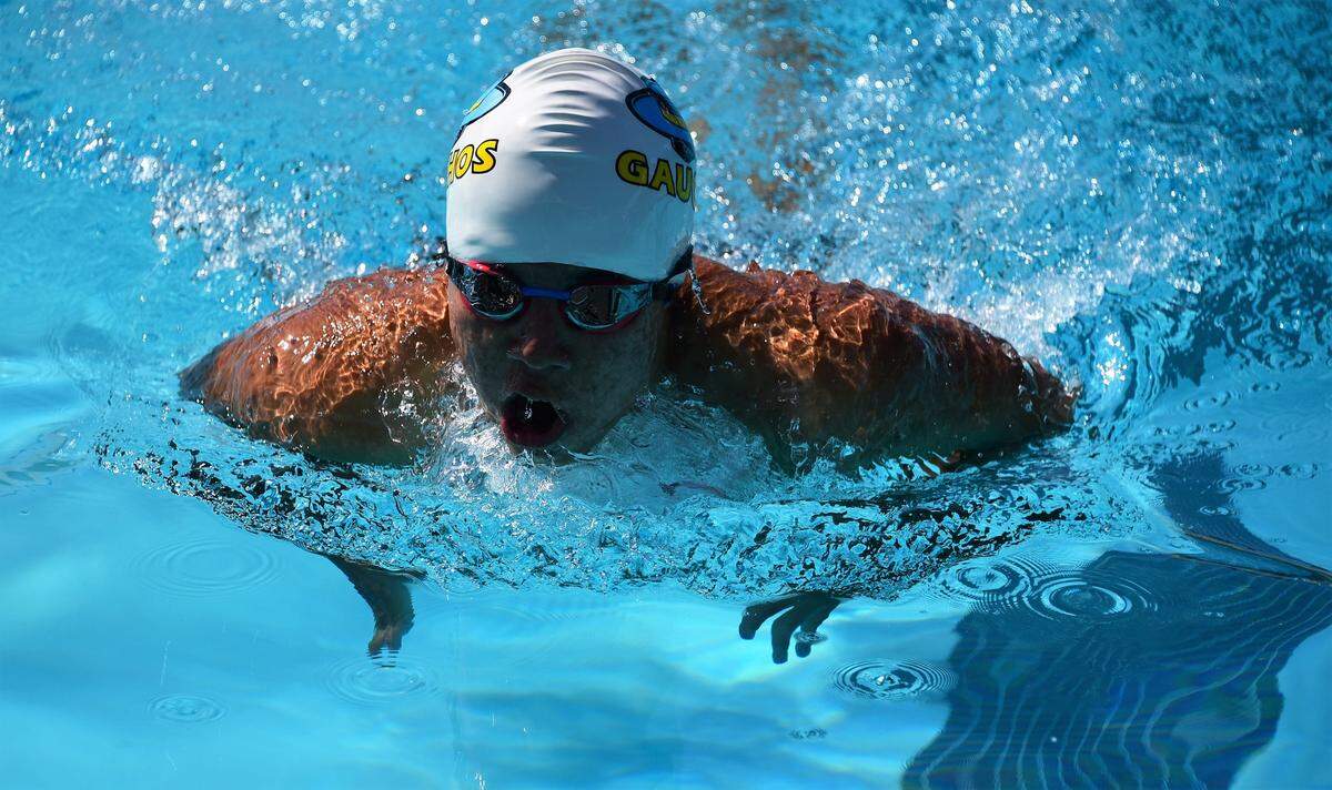 El Capitan High junior Derrick Ma competes in the 100-yard breaststroke at the Central California Conference championships on Thursday, April 18, 2019 at El Capitan High School.