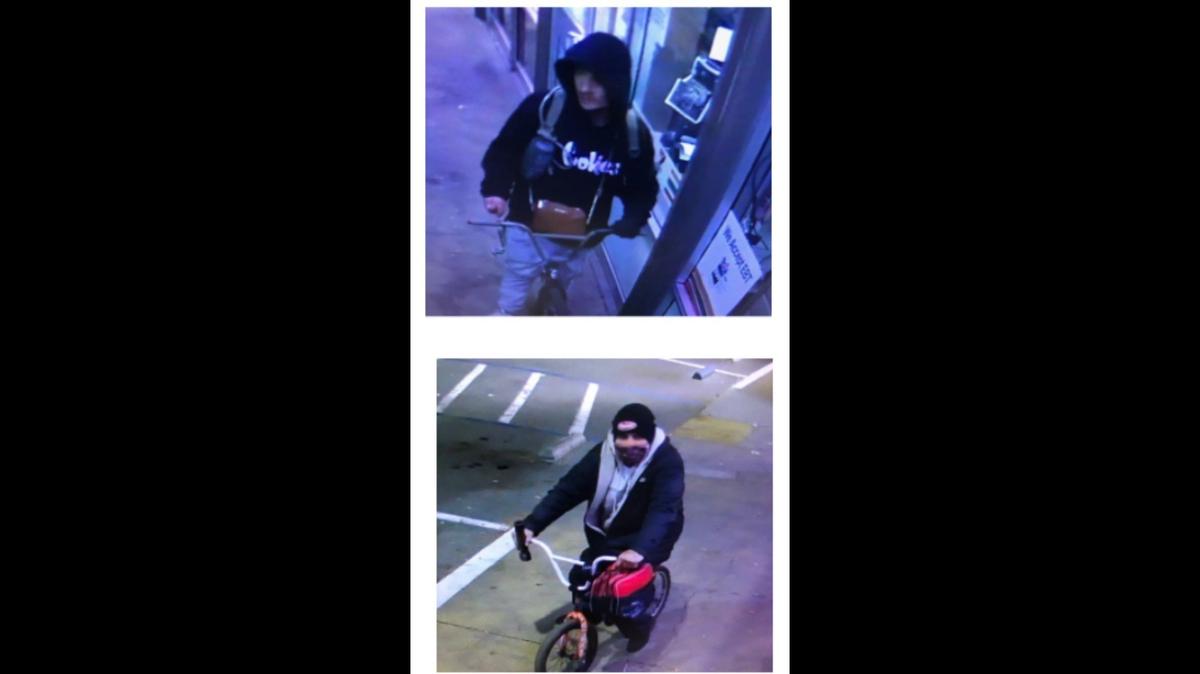 Merced Police are asking for the public’s help in identifying two suspects who were captured on video burglarizing the 7-Eleven store located at 1107 Loughborough Drive in Merced on Tuesday. Image courtesy of Merced Police Department.