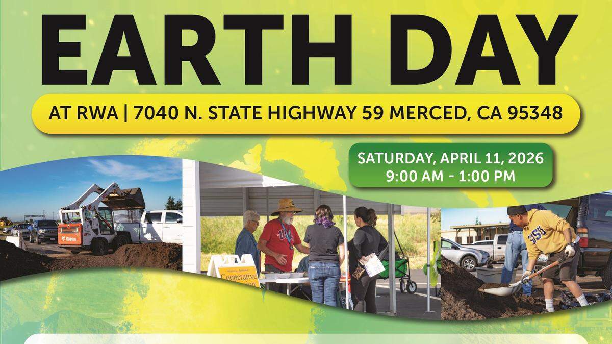 Poster advertising Merced County RWA’s Earth Day event on April 11.