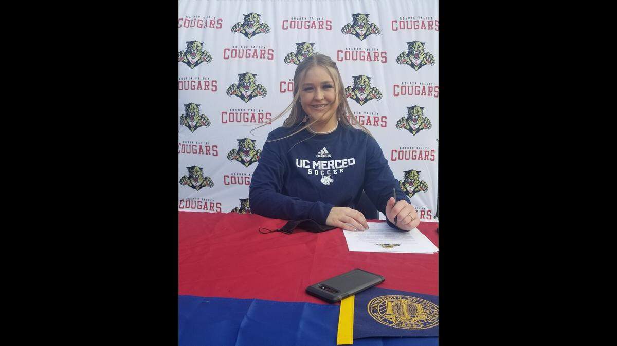 Golden Valley senior Jadyn Gong recently signed her national letter of intent to play soccer at UC Merced.