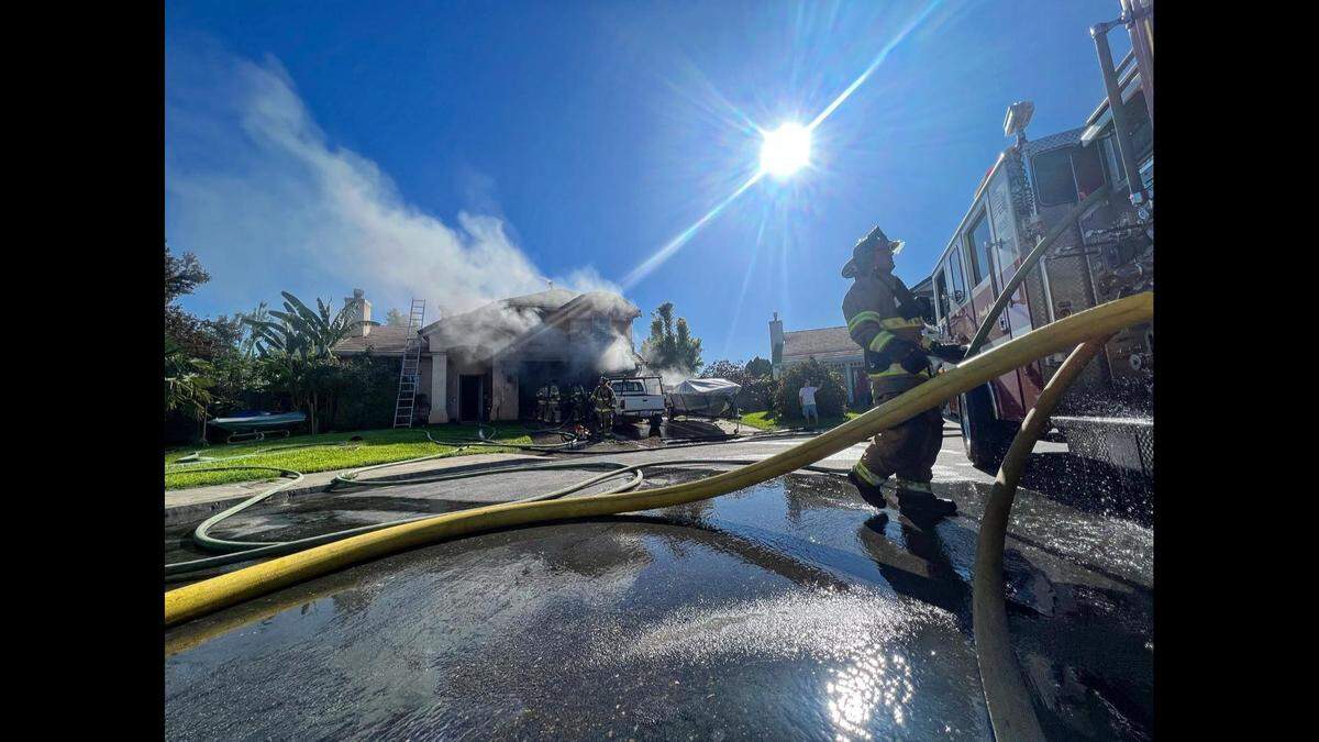 Firefighters battled a blaze on Wednesday, July 20, 2022 at a Merced home located in El Portal Court that displaced at least three people and killed a dog