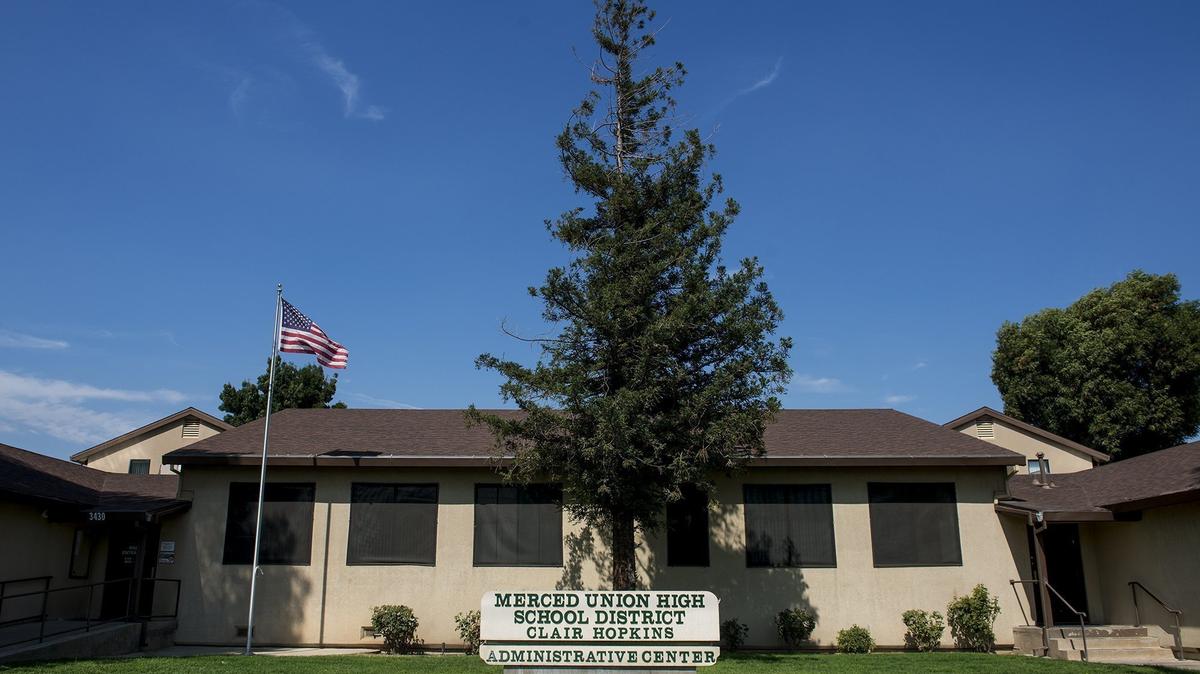 Merced Sun-Star File Image - The Merced Union High School District Clair Hopkins Administrative Center in Atwater, Calif., on Friday, Aug. 3, 2018.