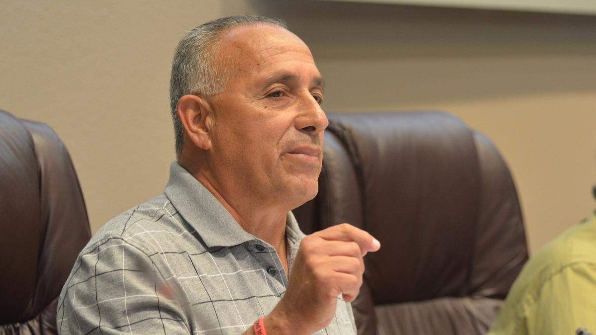 Los Banos Unified School District Trustee Ray Martinez speaks during a LBUSD board meeting Thursday, Oct. 13, 2016, in Los Banos City Hall.