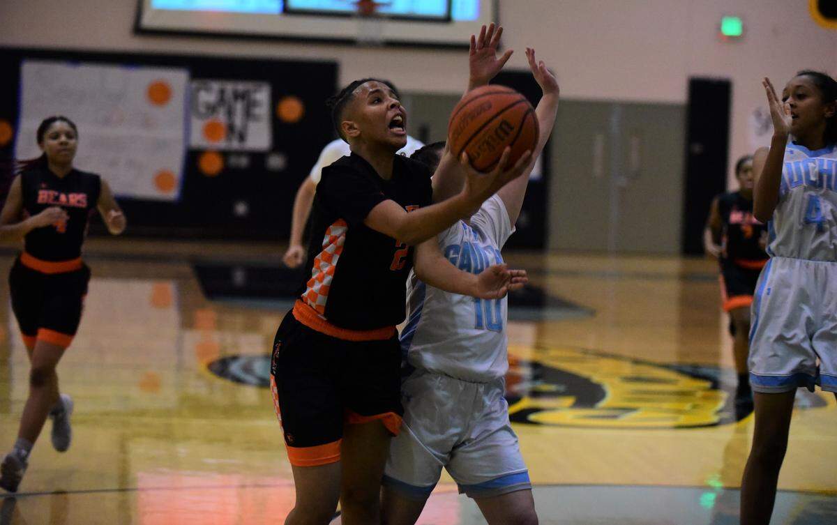 Merced senior Amari Stamps goes up for a shot against El Capitan during a game on Thursday, Jan. 9, 2020 at El Capitan High School.