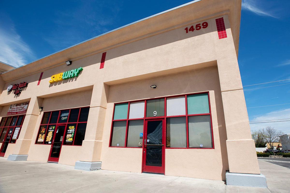 The store front of 1459 Martin Luther King Jr. Way Suite 9, in Merced Calif., on Friday, April 11, 2025. Sahara Coffee House, a family owned specialty coffee house focusing on Yemeni coffee and Arabic culture, is expected to open in the location later this spring.
