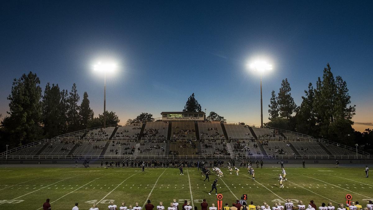 The Merced College Blue Devils play De Anza at Stadium ’76 in Merced, Calif., on Saturday, Sept. 8, 2018. The Central Valley Conference announced on Friday afternoon that fall sports will be canceled.