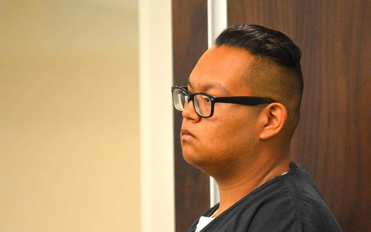 Los Banos 21-year-old Ivan Andrade listens to his attorney talk with Merced County Judge David Moranda during his July 31, 2019, court hearing at the Los Banos courthouse on vehicular manslaughter, hit and run and several other charges stemming from a March 10, 2019, crash that killed 19-year-old Madera woman Marlyne Vidales.