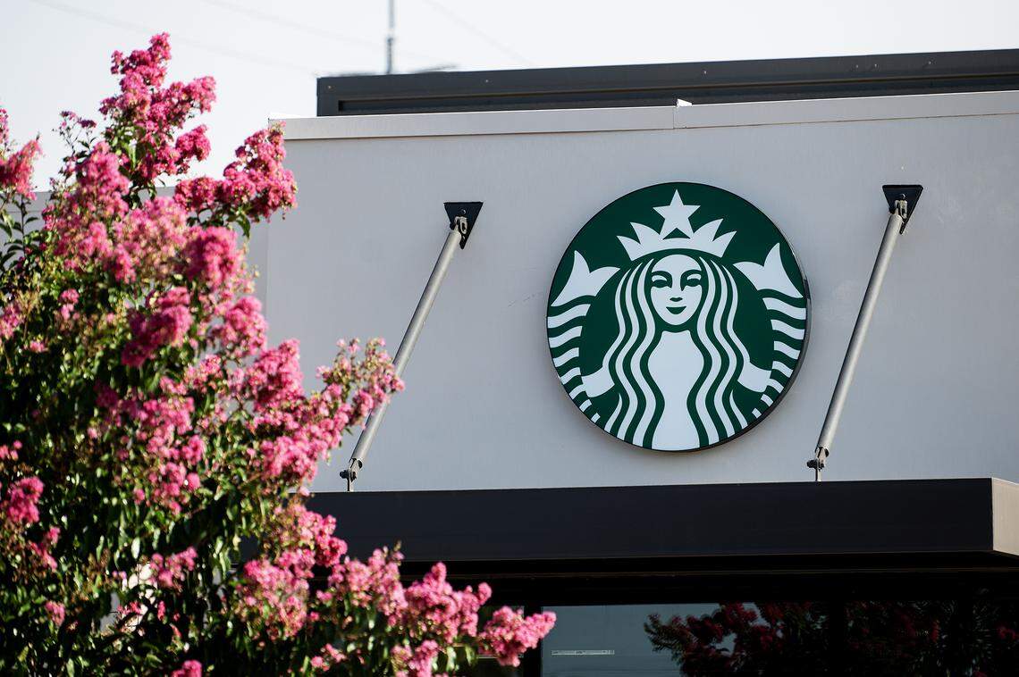 Starbucks, located at 5 E. 23rd St. in Merced, Calif., on Wednesday, Sept. 3, 2025. The new location features a large dining area, a drive thru and a covered patio. 