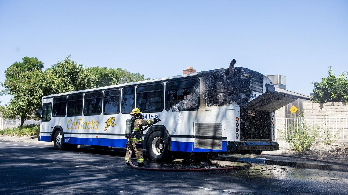 UC Merced bus on the way to pick up students, passengers catches fire ...