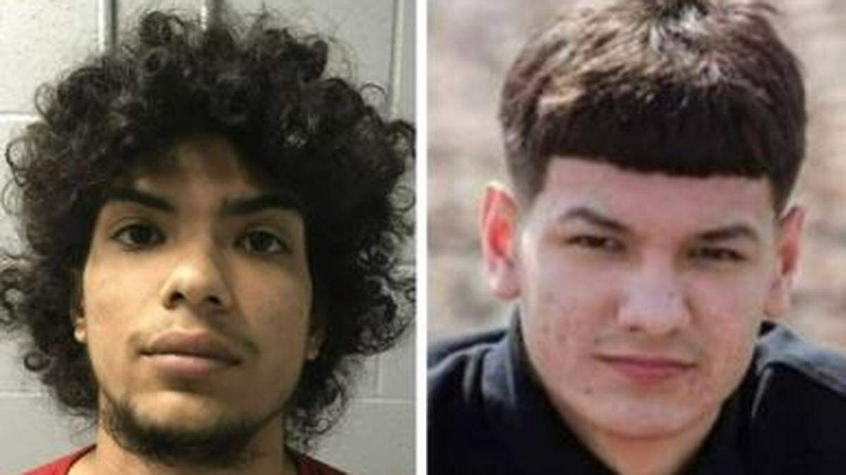 Law enforcement arrested Marcellus Tremayne Harris, left, in the city of Federal Way, as a suspect in the July 19, 2021 shooting death of Dominick Hernandez, 19. Suspect Troy Melton, right, remains at large.