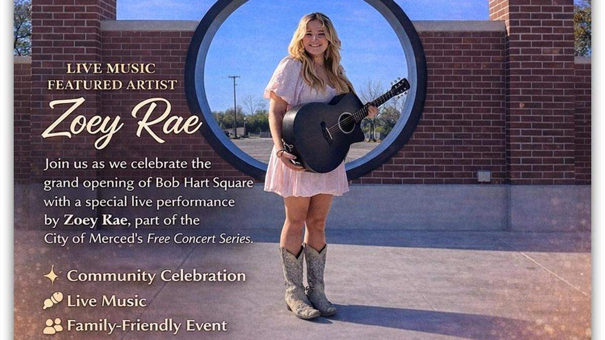 Zoey Rae will play a free concert in Merced.