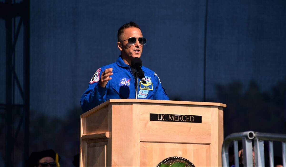 NASA astronaut Joseph M. Acaba was the keynote speaker during UC Merced’s 2023 spring commencement ceremony on Saturday, May 13, 2023.