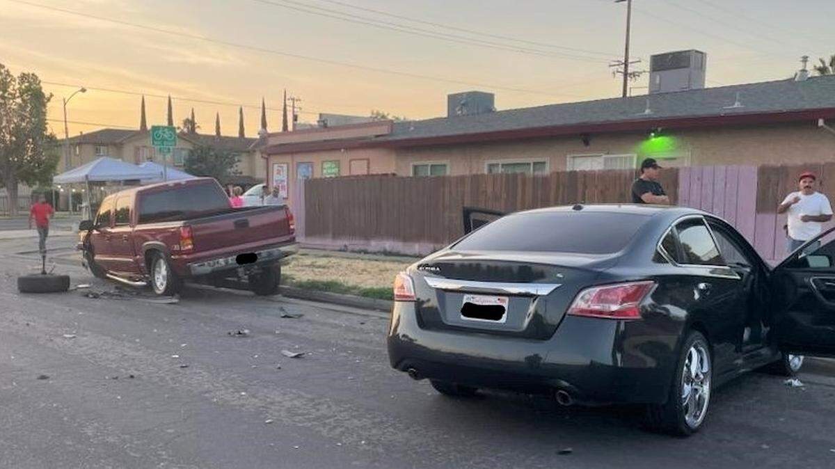 A 30-year-old Merced man was arrested on gun charges after police said he led them on a pursuit and crashed into a parked vehicle on I Street in Merced, Calif. on Friday, June 17, 2023.