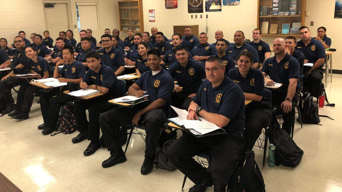 The fall 2018 Merced College Police Officers Standards and Training module 3 class in an undated photo.