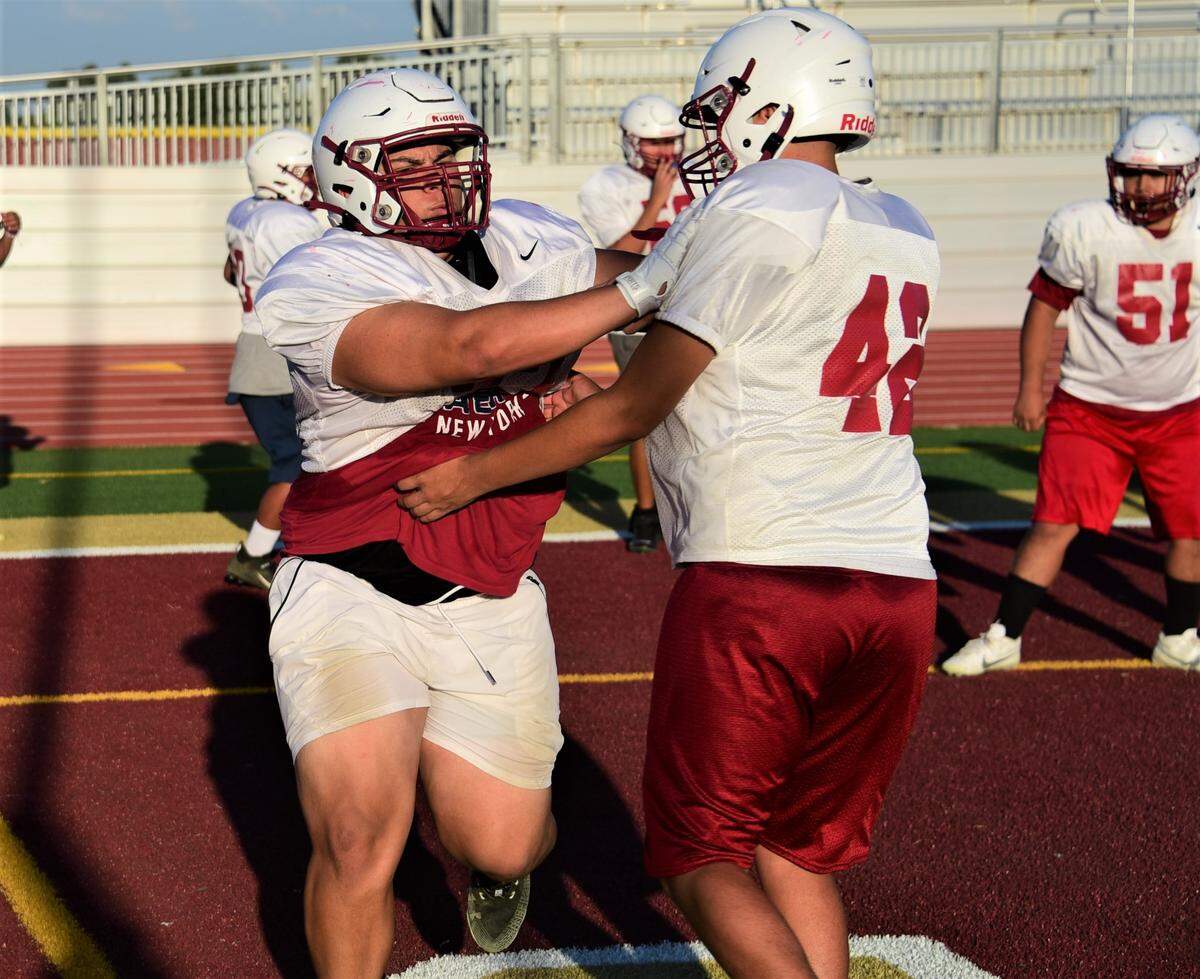 Senior Trytin Gastelum (77) is one of three returning starters on the offensive line for the Golden Valley High School football team.
