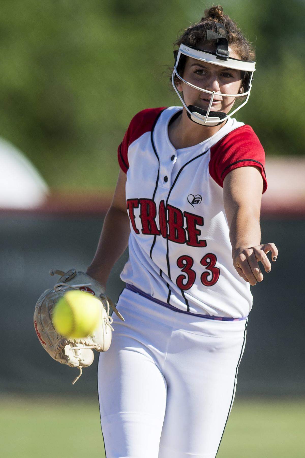 Chowchilla junior pitcher Jana Pope (33) delivers a pitch during a Central Section Division IV Semifinal game against Exeter last spring. Pope is headed to Nevada-Reno after signing her national letter of intent to accept a softball scholarship on Wednesday.