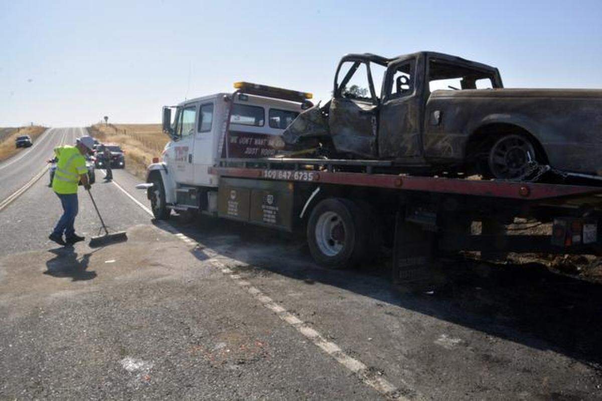 The scene from a fatal crash on Highway 108 on Tuesday, Aug. 26, 2014.