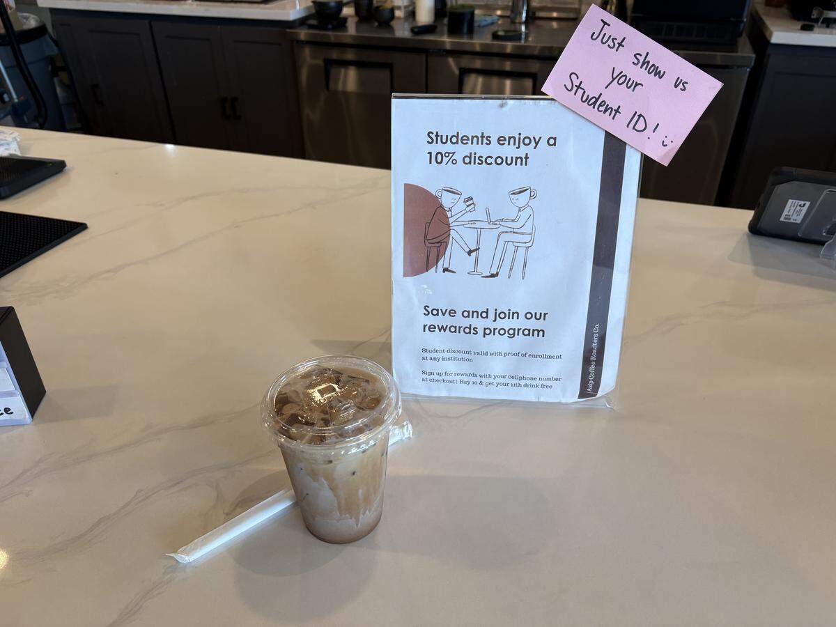 Students get a 10% discount at Ember Coffee & Eatery in Merced.