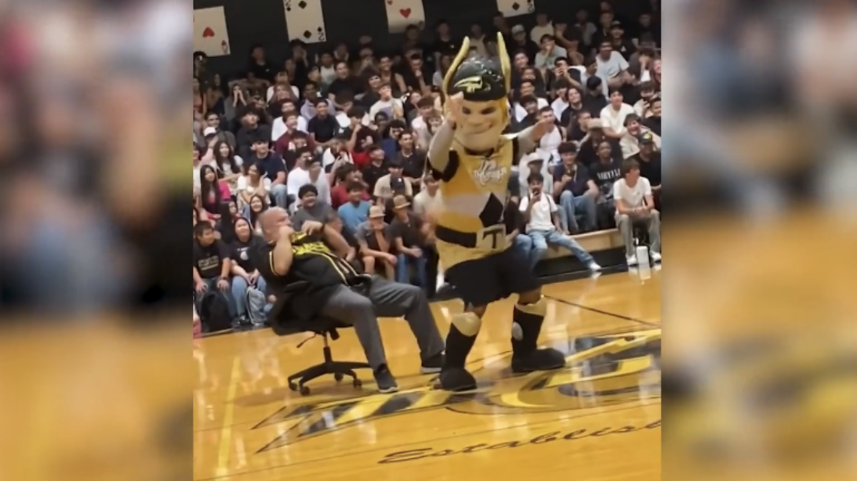 The principal at Buhach Colony was placed on administrative leave after some feel he danced inappropriately during a recent back-to-school rally.