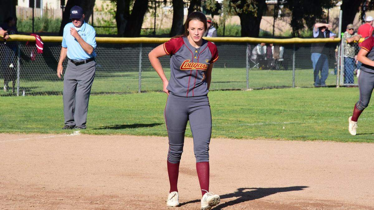 Golden Valley’s Marissa Bertuccio, shown here against Merced on Friday, April 5, 2019, has hit four home runs in her last four games with a home run against El Capitan on Monday, April 8, 2019.