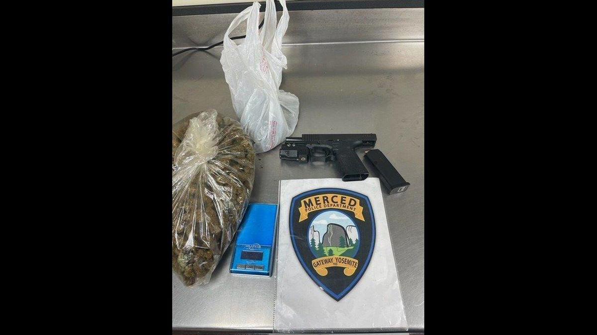 A 17-year-old was arrested during a traffic stop in Merced on Saturday. April 17, 2022, after he was found with a ghost gun and marijuana, according to the Merced Police Department. Image courtesy of Merced Police Department.