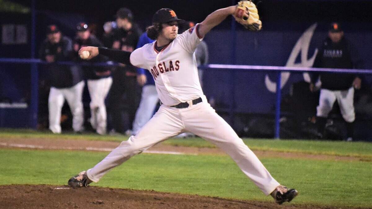 Douglas High senior James Hubbard threw a no-hitter as the Tigers defeated Atwater 11-0 in the championship game of the 61st annual Fran Oneto/Atwater-Winton Lions Easter Baseball Tournament on Thursday, April 21, 2022 at Memorial Ballpark in Atwater, Calif.