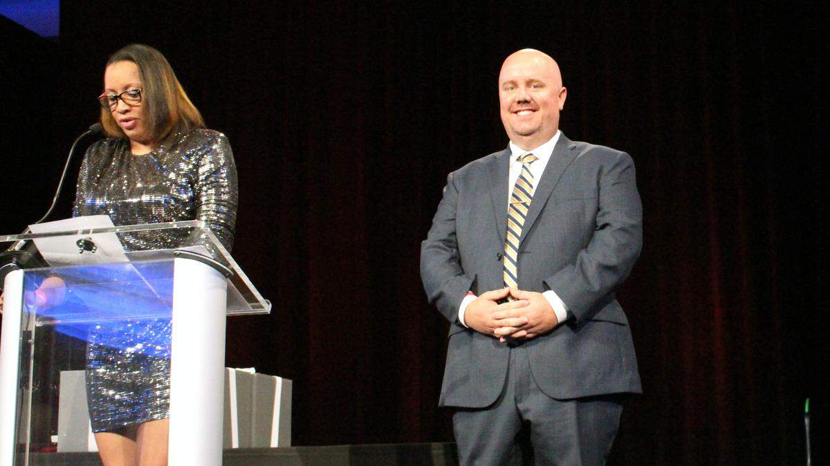 Le Grand Union Elementary School District, Scott Borba, right, was awarded this year’s Superintendent/Principal of the Year by the Association of California School Administrators.