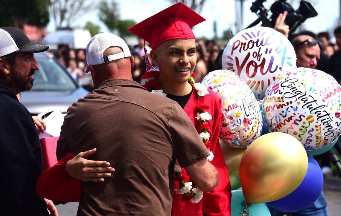 Gustine High holds special graduation for student with cancer | Merced ...