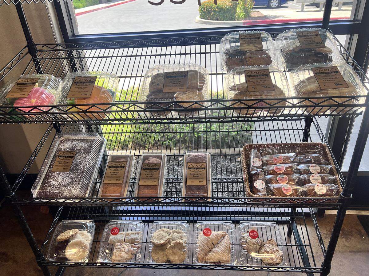 Baked goods for sale at Jantz Cafe & Bakery in Merced.