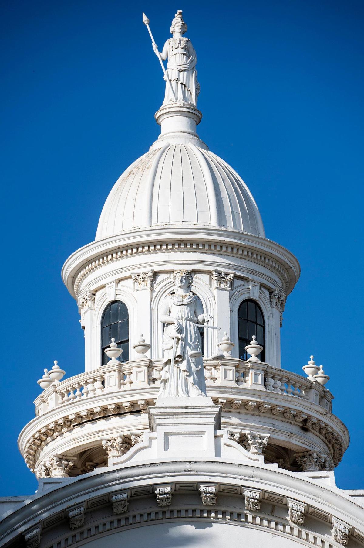 The dome of the Merced County Courthouse Museum located at West 21st and N streets in Merced, Calif., on Thursday, Sept. 19, 2024. Built in 1875, the building served as a courthouse until 1950 and as a county administration building until 1970. The building opened as a history museum in 1983.