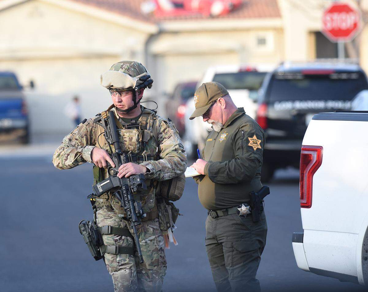 Members of the Merced County Sheriff’s Office SWAT team were called to assist a possible standoff situation after a suspect crashed his vehicle into a neighbor’s residence in Los Banos on Wednesday, Dec. 8, 2021. The suspect was later taken into custody without incident, according to police.