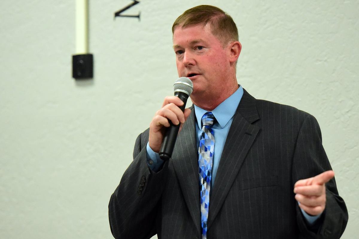 John Bliss, a candidate for Merced City Council District 6, speaks during a debate Tuesday, Oct. 2, 2018, at the Merced County Board of Realtors meeting in downtown Merced.