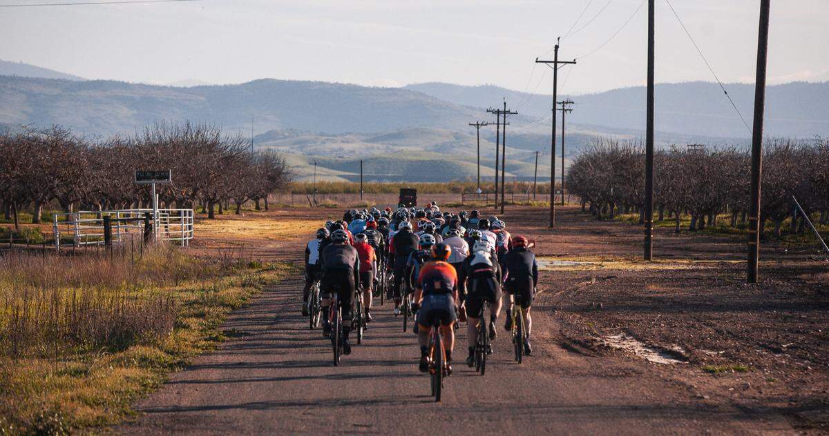 Cyclists participate in the Gran Fondo Hincapie Race in 2024. The event returns to Merced in March with 500 cyclists expected to compete.